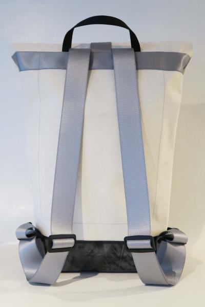 Upcycling Backpack, made of used sail, tractorhose and Seatbelts, the interior is made of Tarpaulin in 3 sizes